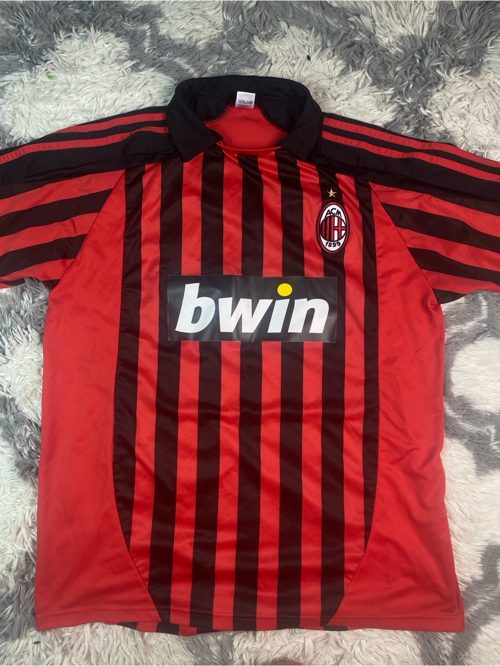 AC Milan Soccer Jersey Futbol Mens Size XL Adult Bwin Polo Shirt